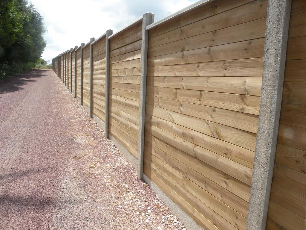 Cra clture - Clture en bton et remplissage bois